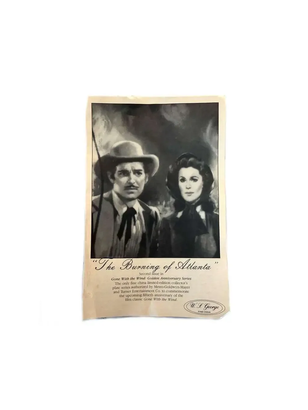 W.S. George Gone with the Wind “Burning of Atlanta” 8.5” Collector’s Plate